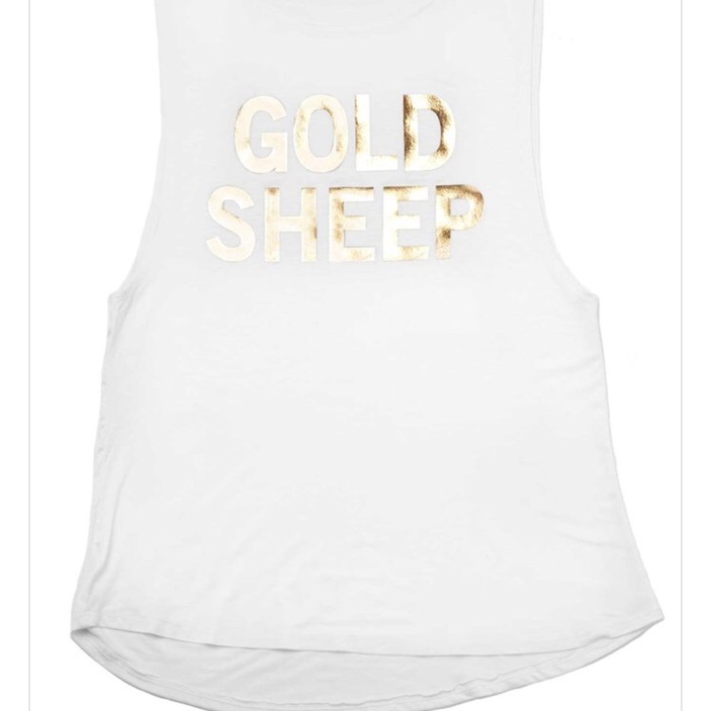 WHITE GOLDSHEEP Gold Foil Tank Top S (celeb fave!)